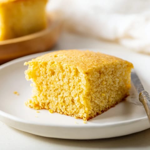 Warm, tender cornbread slices, offering a slight sweetness perfect with butter or honey.