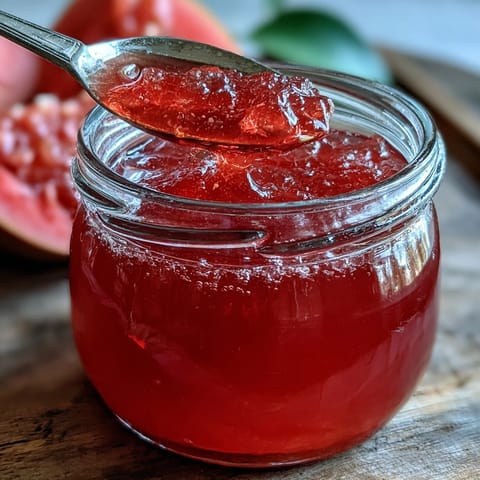 Freshly made guava jelly spreads easily over warm buttered toast.