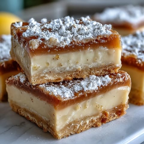 A close-up of Earl Grey, Guava, and Lemon Bars shows a vibrant guava swirl in the filling and a crisp, golden crust.