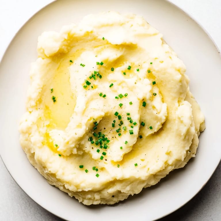 Creamy mashed potatoes, rich with butter and milk, are a delicious addition to your dinner plate.