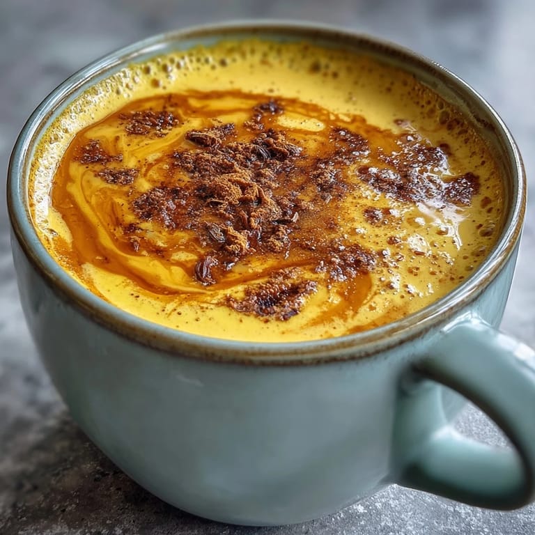 Warm Turmeric and Ginger Golden Milk recipe, perfect cozy beverage with aromatic spices.