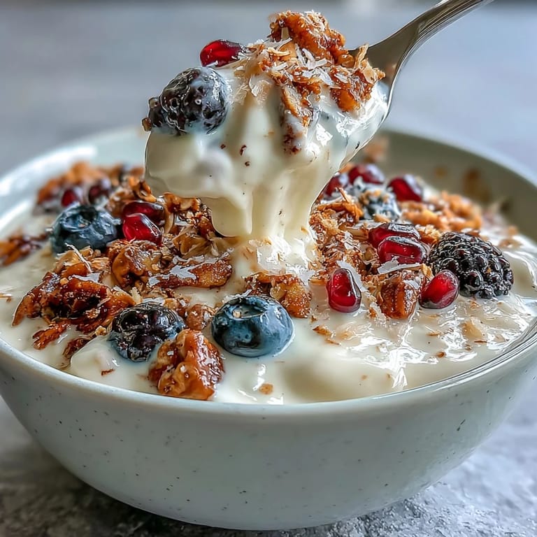 Flavorful yogurt bowl with vibrant berries, perfect for a healthy breakfast.