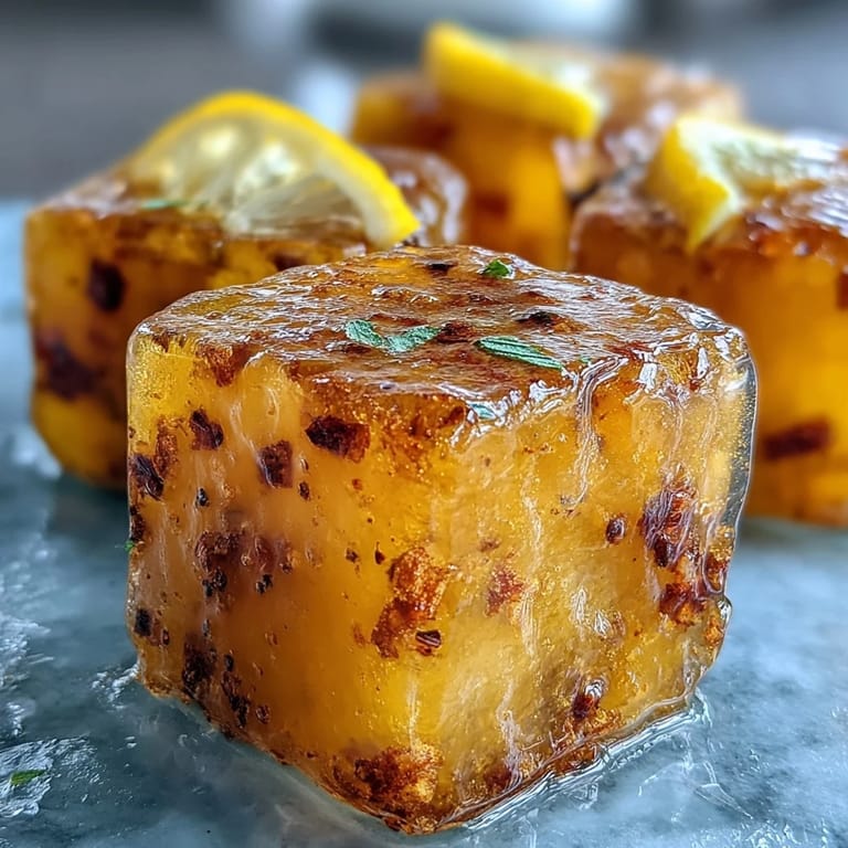 Vibrant Lemon Ginger Turmeric Wellness Cubes in an ice tray, so refreshing.