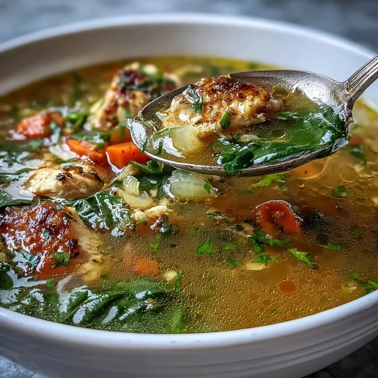 Nourishing turmeric chicken soup with vibrant vegetables and aromatic spices, ready to serve.