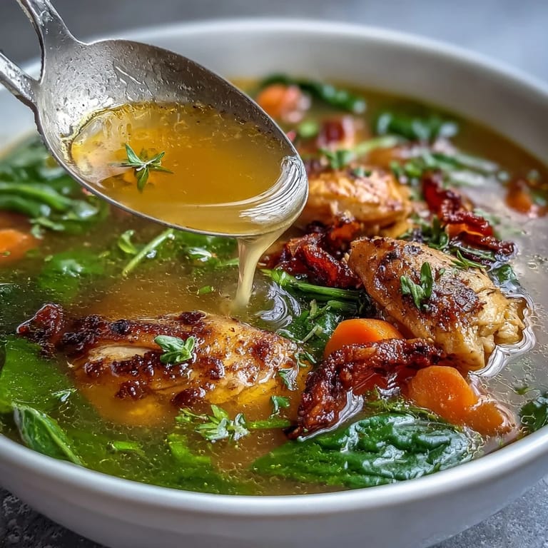 Soothe yourself with this comforting turmeric chicken soup, bright with lemon and herbs.
