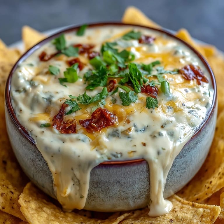 Steamy bowl of homemade Queso Dip garnished with jalapeños for a spicy kick, perfect for party snacking