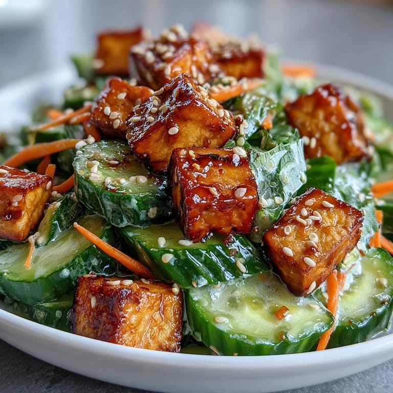 Served fresh and plated, this protein-packed Creamy Asian Cucumber Salad offers a satisfying, refreshing lunch perfect for meal prep.