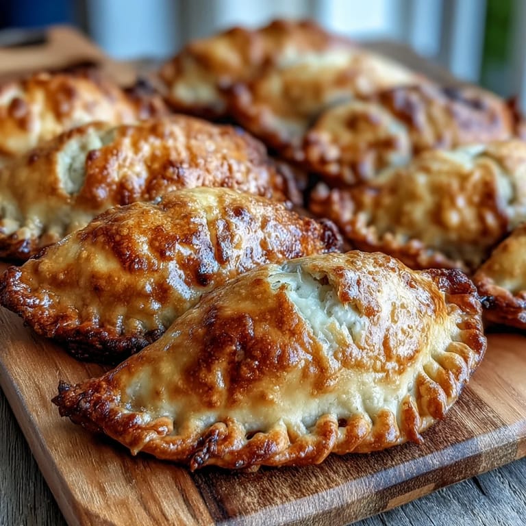 Freshly baked Guava and Cheese Empanadas revealing melted cream cheese and sweet guava paste inside.