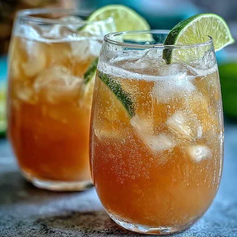 A pitcher of Guava Juice With Sparkling Water waits on the counter, ready to pour into ice-filled tumblers for a bright, thirst-quenching spritzer.