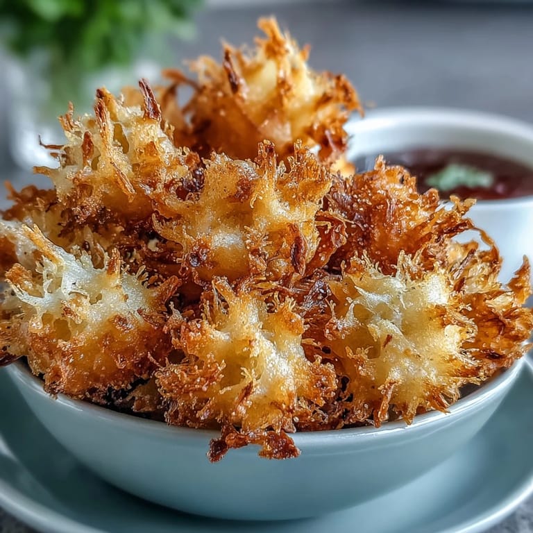 Fresh dandelion flowers fried to golden perfection, accompanied by a creamy herb dipping sauce for a unique appetizer.  