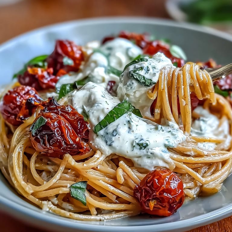 Summer Caprese Pasta with Burrata: Bursting cherry tomatoes, fresh basil, and burrata create a light, satisfying pasta perfect for warm evenings.